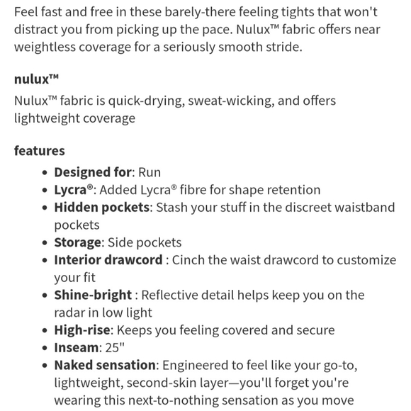 Lulu🍋Fast and Free Tight II 25" *Nulux - Picture 8 of 8